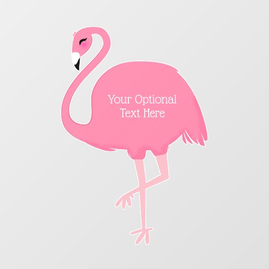 Aangepaste tekst voor Flamingo Raamsticker (Vel)