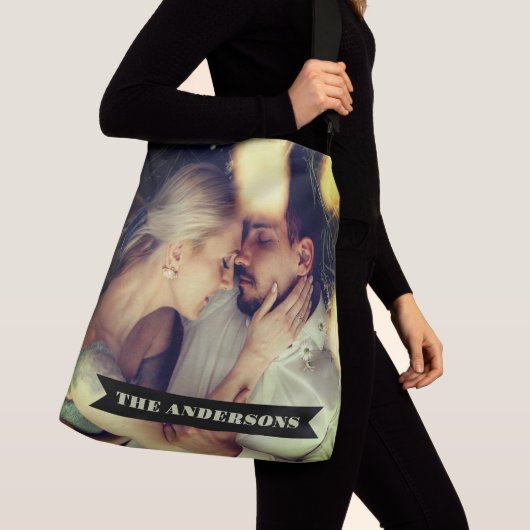 Aangepaste tekst voor fotobanner crossbody tas (Dichtbij)