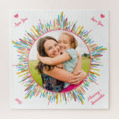 Aangepaste tekst voor foto's en kleurrijke Abstrac Legpuzzel (Verticaal)