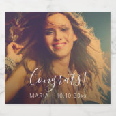 Aangepaste tekst voor foto's met felicitaties voor sparkling wijnetiket (Enkel label)