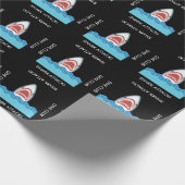 Aangepaste tekst voor Funn Shark Attack Cadeaupapier (Hoek)