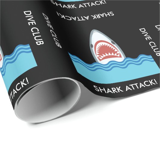 Aangepaste tekst voor Funn Shark Attack Cadeaupapier (Rol Hoek)