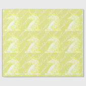 Aangepaste tekst voor geel Unicorn Patroon Cadeaupapier (Vlak)