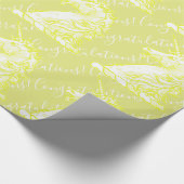 Aangepaste tekst voor geel Unicorn Patroon Cadeaupapier (Hoek)