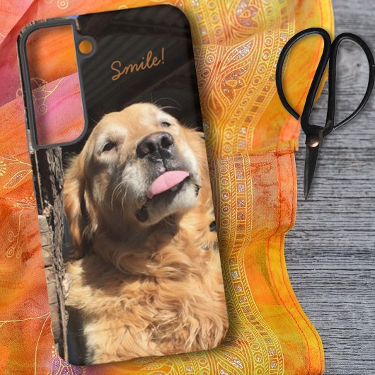 Aangepaste tekst voor gekke Golden Retriever foto Samsung Galaxy Hoesje