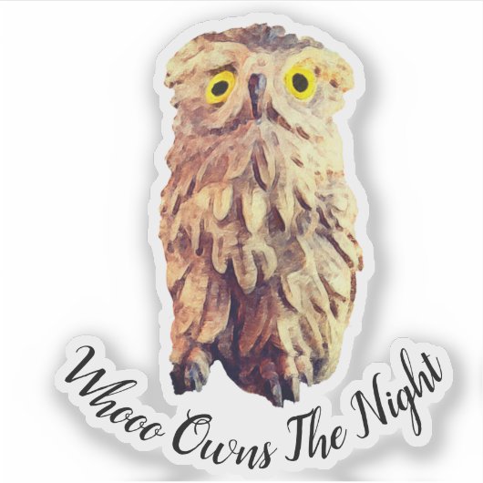 Aangepaste tekst voor gele geoogste Waterverf Sticker (Voorkant)