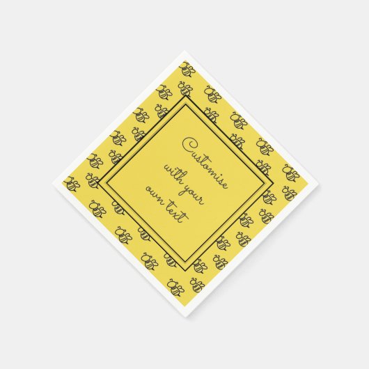 Aangepaste tekst voor Gele zomerbijen Servet (Hoek)