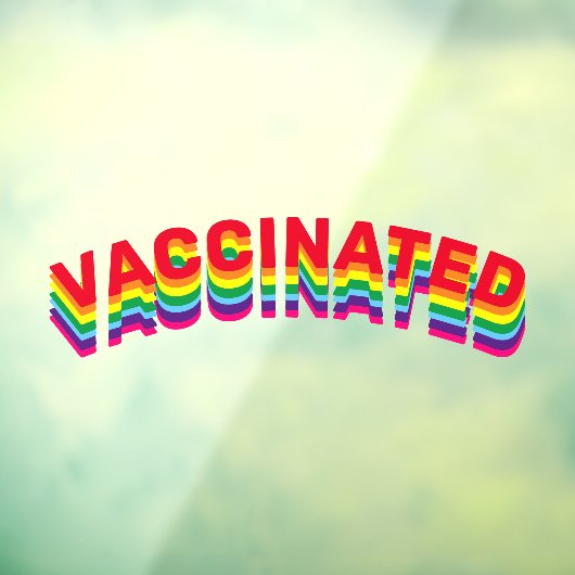Aangepaste tekst voor gevaccineerde regenboogpride raamsticker (Vel 3)