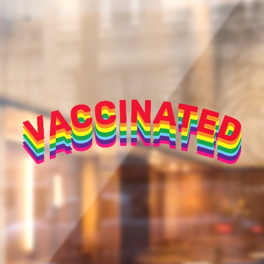 Aangepaste tekst voor gevaccineerde regenboogpride raamsticker (Vel 2)