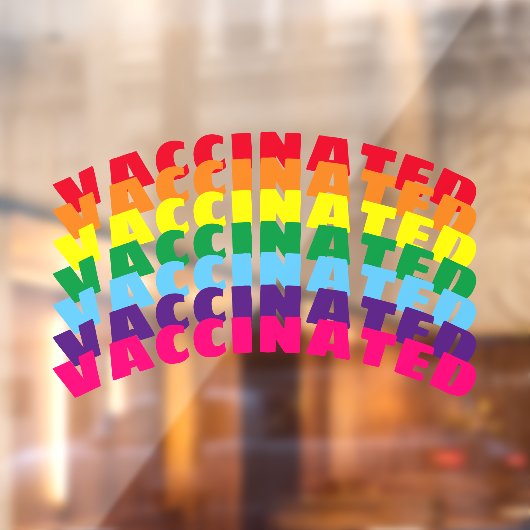Aangepaste tekst voor gevaccineerde regenboogpride raamsticker (Vel 2)