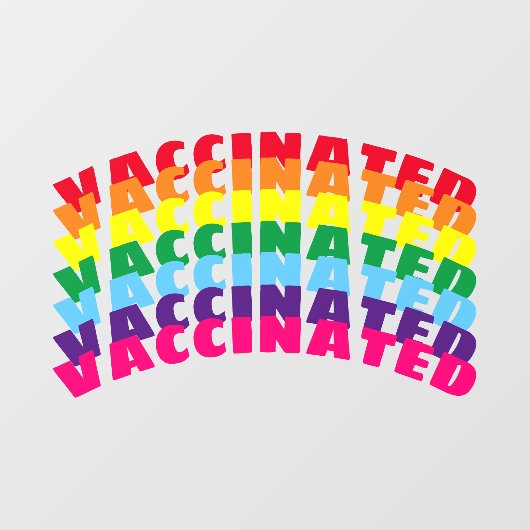 Aangepaste tekst voor gevaccineerde regenboogpride raamsticker (Vel)