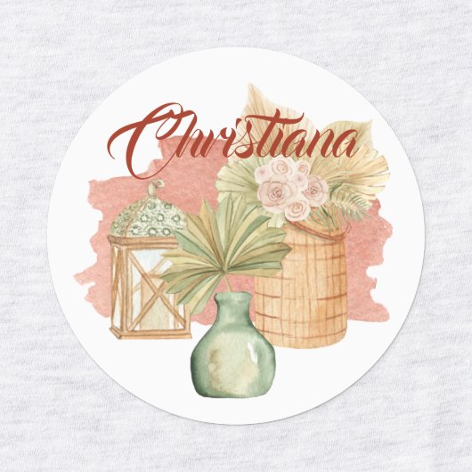 Aangepaste tekst voor Girlie pastel Boho en Mascul Labels (Design 1)