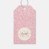 Aangepaste tekst voor Girly Pink Cream Glitter Cadeaulabel (Voorkant)