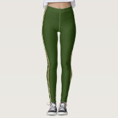 Aangepaste tekst voor groene en gouden glitter Ath Leggings (Voorkant)