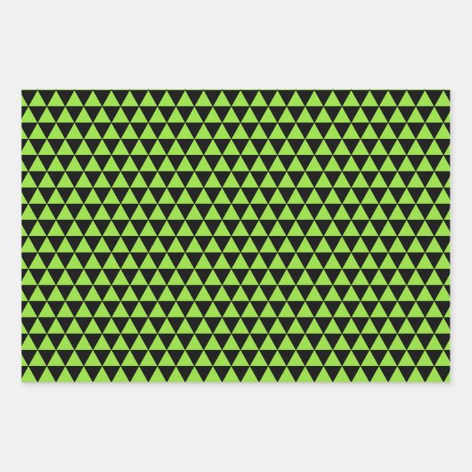 Aangepaste tekst voor groene zwarte moderne patron inpakpapier vel (Voorkant 3)