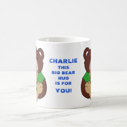 Aangepaste tekst voor grote Beren Koffiemok (Center)