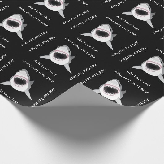 Aangepaste tekst voor haaienaanval cadeaupapier (Hoek)