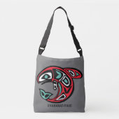 Aangepaste tekst voor Haida Eagle en Orca Omkeerba Crossbody Tas (Voorkant)