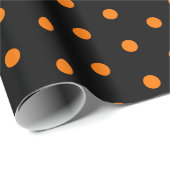 Aangepaste tekst voor Halloween Oranje Polka Dots Cadeaupapier (Rol Hoek)