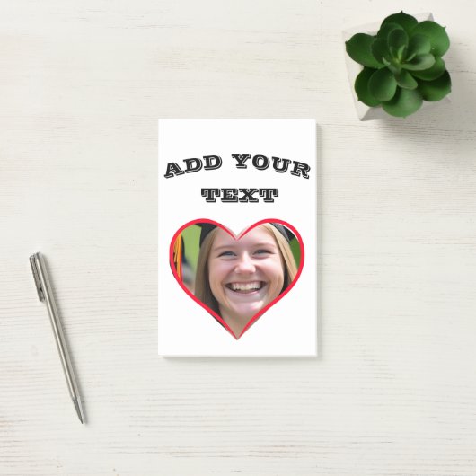 aangepaste tekst voor hartfoto post-it® notes (Kantoor)