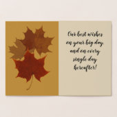 Aangepaste tekst voor herfstblad folie kaarten (Binnen)