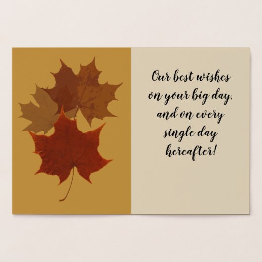 Aangepaste tekst voor herfstblad folie kaarten (Binnen)