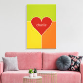 Aangepaste tekst voor het Heart Pattern-doek verpa Canvas Afdruk (Insitu (Woonkamer))