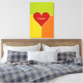Aangepaste tekst voor het Heart Pattern-doek verpa Canvas Afdruk (Insitu (Slaapkamer))