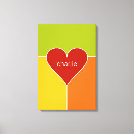 Aangepaste tekst voor het Heart Pattern-doek verpa Canvas Afdruk