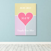Aangepaste tekst voor het Heart Pattern-doek verpa Canvas Afdruk (Insitu (Houten vloer))