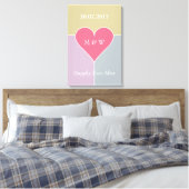Aangepaste tekst voor het Heart Pattern-doek verpa Canvas Afdruk (Insitu (Slaapkamer))