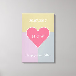 Aangepaste tekst voor het Heart Pattern-doek verpa Canvas Afdruk