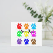 Aangepaste tekst voor inktsplatter-pag-patroon briefkaart (Staand voorkant)