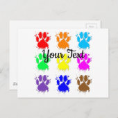 Aangepaste tekst voor inktsplatter-pag-patroon briefkaart (Voorkant / Achterkant)