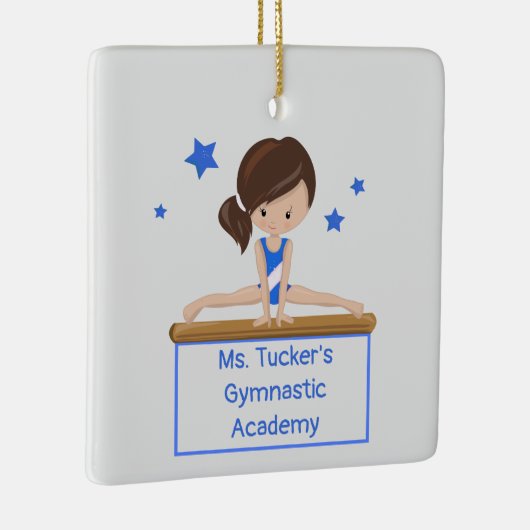 Aangepaste tekst voor jonge Gymnast Academy School Keramisch Ornament (Rechts)
