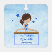 Aangepaste tekst voor jonge Gymnast Academy School Metalen Ornament (Voorkant)