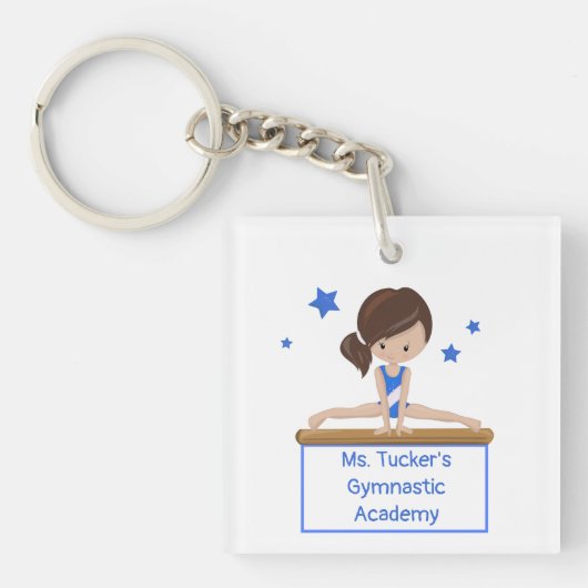 Aangepaste tekst voor jonge Gymnast Academy School Sleutelhanger (Voorkant)