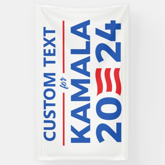 Aangepaste tekst voor Kamala 2024 Spandoek (Verticaal)