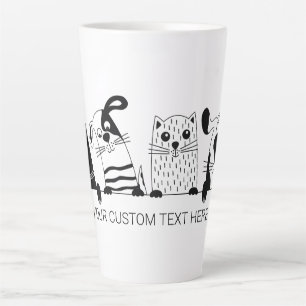Aangepaste tekst voor katten en honden Latte mokke Mok