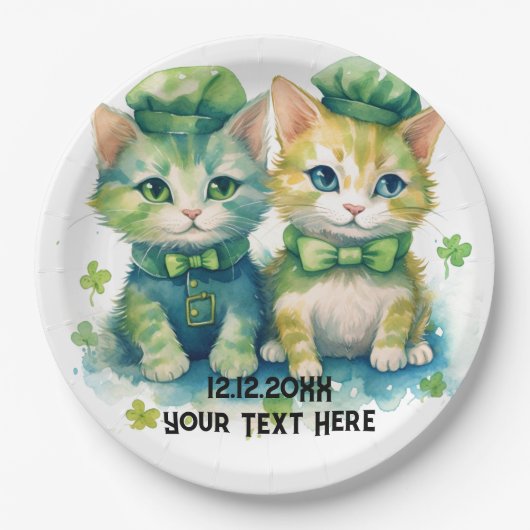 Aangepaste tekst voor katten papieren bordje (Voorkant)