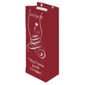 Aangepaste tekst voor kerstbomen wijn cadeautas (Achterkant Gekanteld)