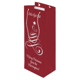 Aangepaste tekst voor kerstbomen wijn cadeautas