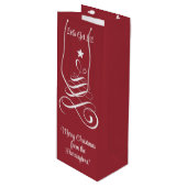 Aangepaste tekst voor kerstbomen wijn cadeautas (Voorkant Gekanteld)