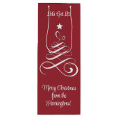 Aangepaste tekst voor kerstbomen wijn cadeautas (Voorkant)