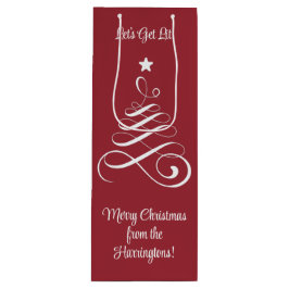 Aangepaste tekst voor kerstbomen wijn cadeautas