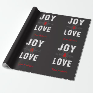 Aangepaste tekst voor kerstfeestdagen in Joy & Lov Cadeaupapier