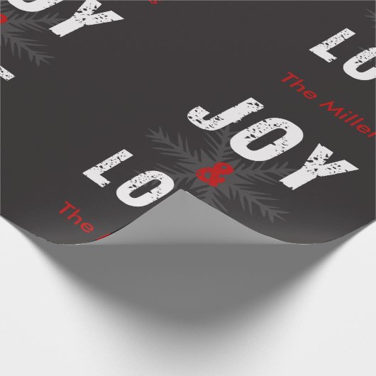 Aangepaste tekst voor kerstfeestdagen in Joy & Lov Cadeaupapier (Hoek)