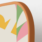 Aangepaste tekst voor kleurrijke geometrische retr pickleball paddle (Links Detail)