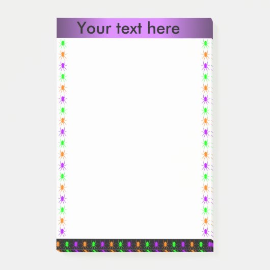 Aangepaste tekst voor kleurrijke spinnen post-it® notes (Voorkant)