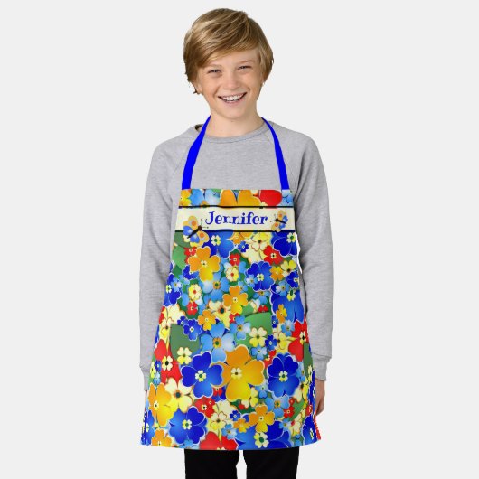 Aangepaste tekst voor kleurrijke ventilatordouwer schort (Gedragen)